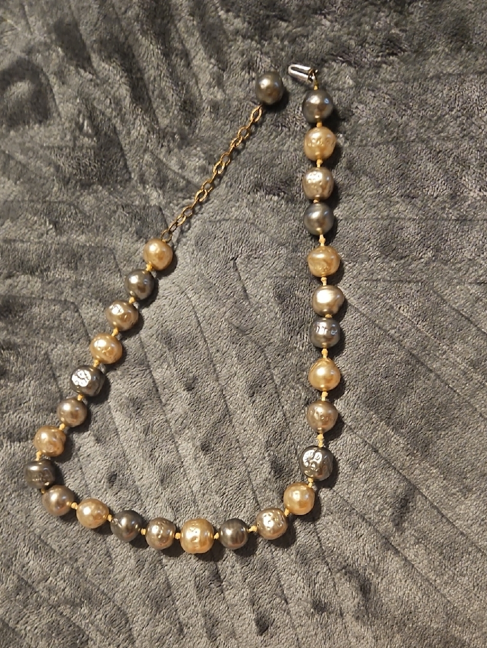 Gold and Gray Pearl Necklace - Women Jewelry